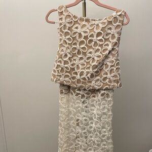 Lace texture top with midi skirt set from ruby and jenna